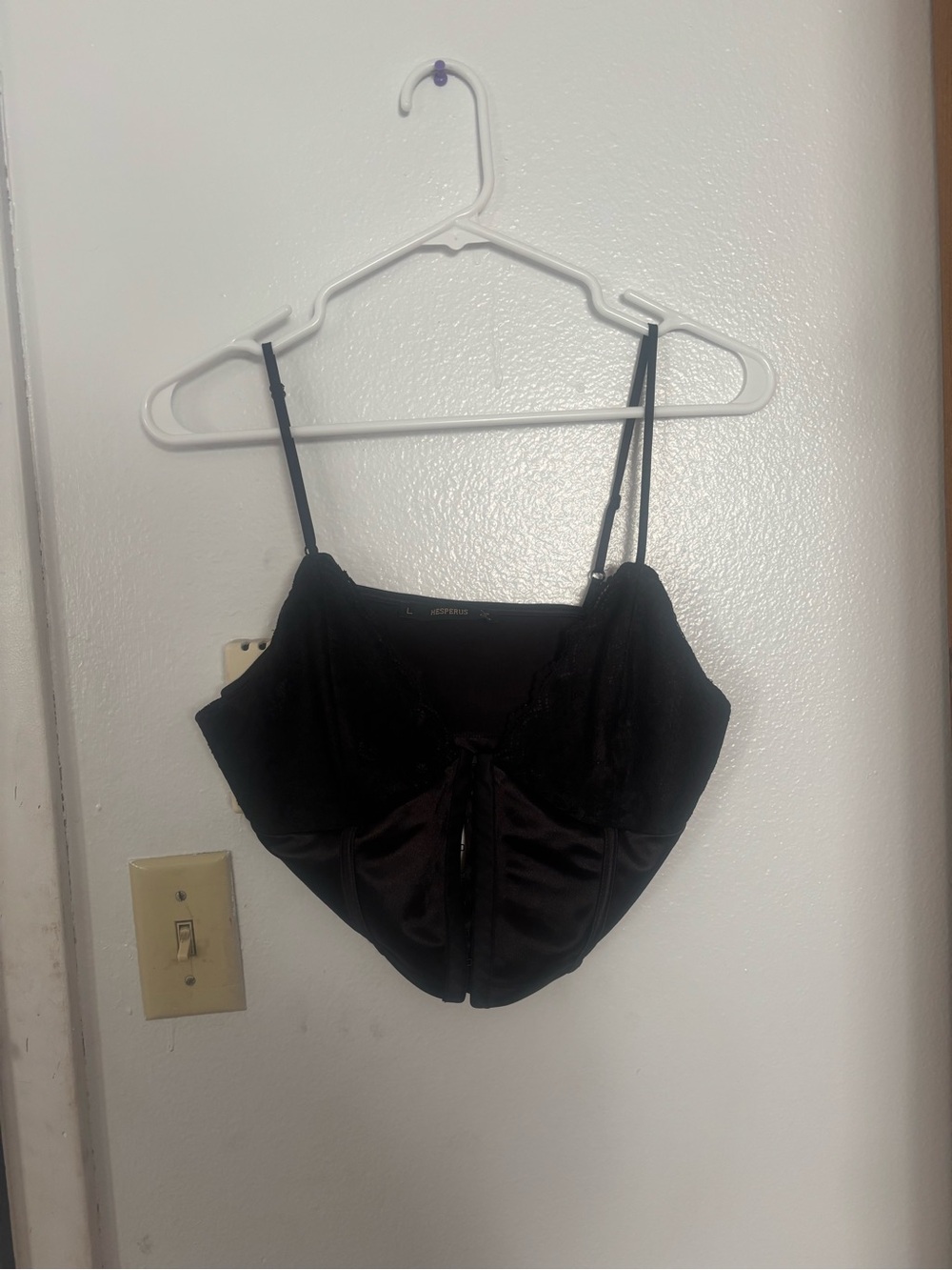 Hesperus Lace-Trim Clasp Front Cropped Tank Women’s Size Large